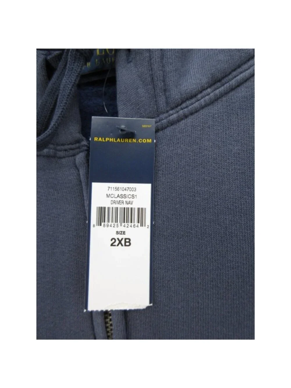 Polo Ralph Lauren Sweatshirt 2XB Big Navy Hoodie Full Zip Red Pony